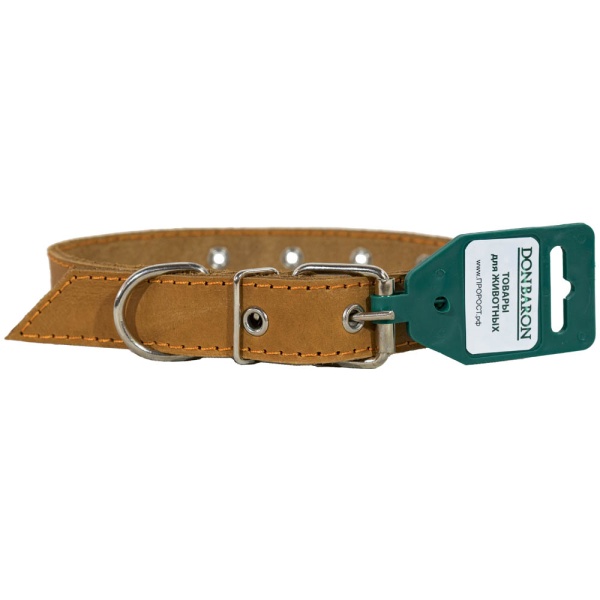 Ошейник кожа коричневый 1сл 25мм DONBARON