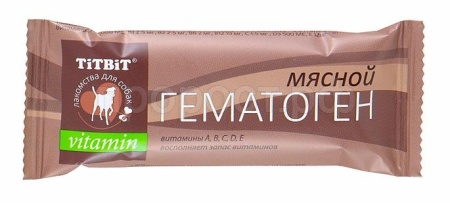 Лакомство для собак Гематоген мясной витамин 1 шт /005903/005897