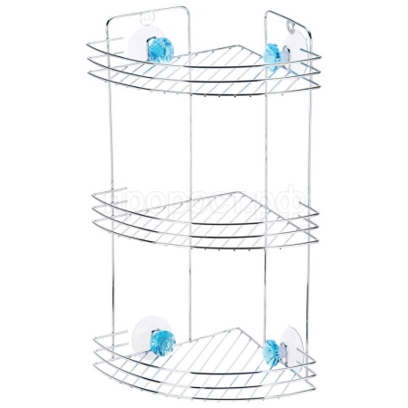 Полка для ванной угловая Бриллиант 3-х ярусная на присосках 19*19*40см хром 310779 Полка для ванной угловая Бриллиант 3-х ярусная на присосках 19*19*40см хром 310779