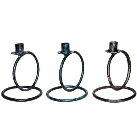 ДЕКОР Подсвечник Кольцо 1 свеча антик серебро РЗДИ/1шт