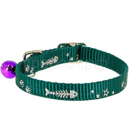 Ошейник нейлон 12мм со светоотражающим рисунком 30см зеленый/00212017-05/Каскад Ошейник нейлон 12мм со светоотражающим рисунком 30см зеленый/00212017-05/Каскад