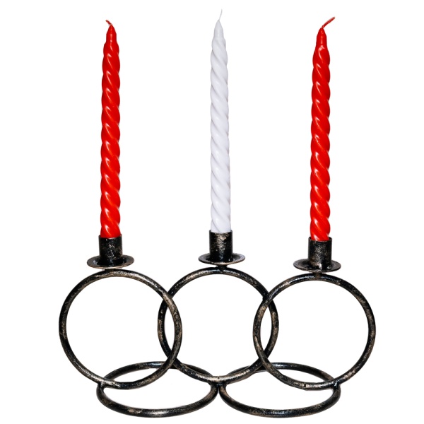 ДЕКОР Подсвечник Кольцо 3 свечи антик золото РЗДИ/1шт