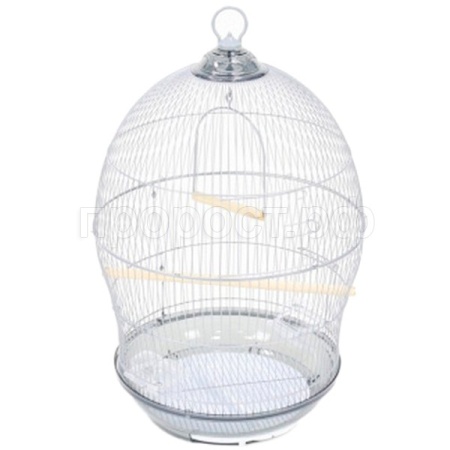 Клетка д/птиц N1 ДКп370 48,5*48,5*76см круглая укомплектованная серебряная/Евро Клетка д/птиц N1 ДКп370 48,5*48,5*76см круглая укомплектованная серебряная/Евро