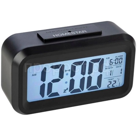 Часы электронные HOMESTAR HS-0110 черные 104305/60шт Часы электронные HOMESTAR HS-0110 черные 104305/60шт