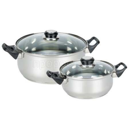 Набор посуды 4предмета (2 кастрюли+2 крышки) 2/2,8л D18/20см из нержавеющей стали Набор посуды 4предмета (2 кастрюли+2 крышки) 2/2,8л D18/20см из нержавеющей стали